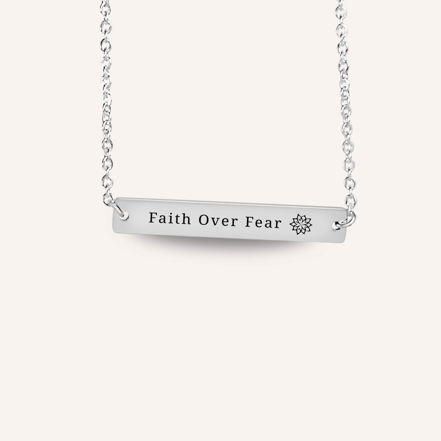 My Mantra Bar Necklace - Faith Over Fear