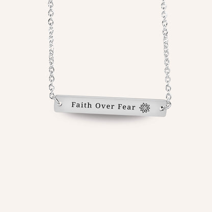 My Mantra Bar Necklace - Faith Over Fear
