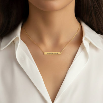 His & Hers Bar Necklace, To My Queen