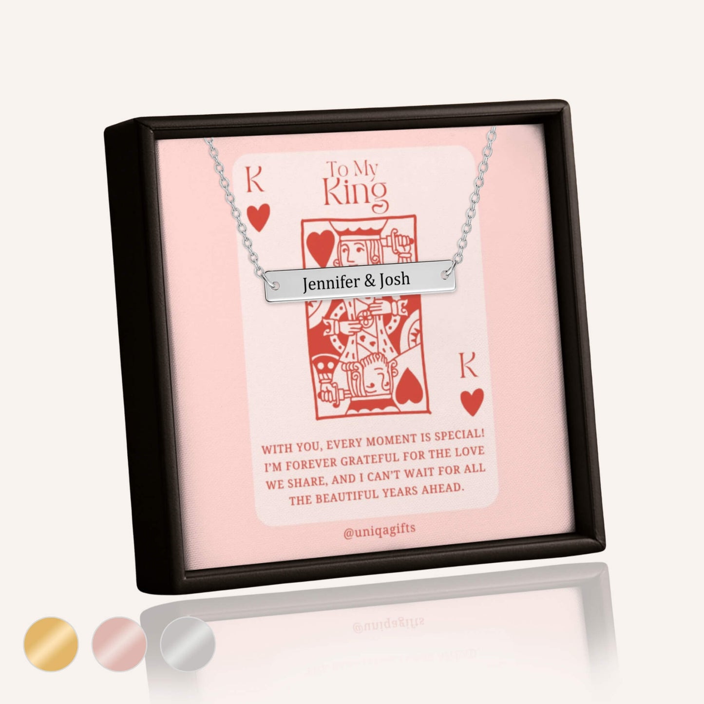 His & Hers Bar Necklace, To My King