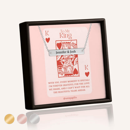 His & Hers Bar Necklace, To My King