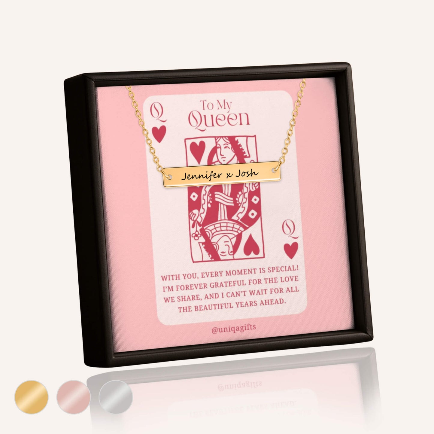 His & Hers Bar Necklace, To My Queen