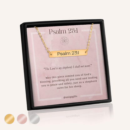 Inspirational Blessing Necklace - Psalm 23:1