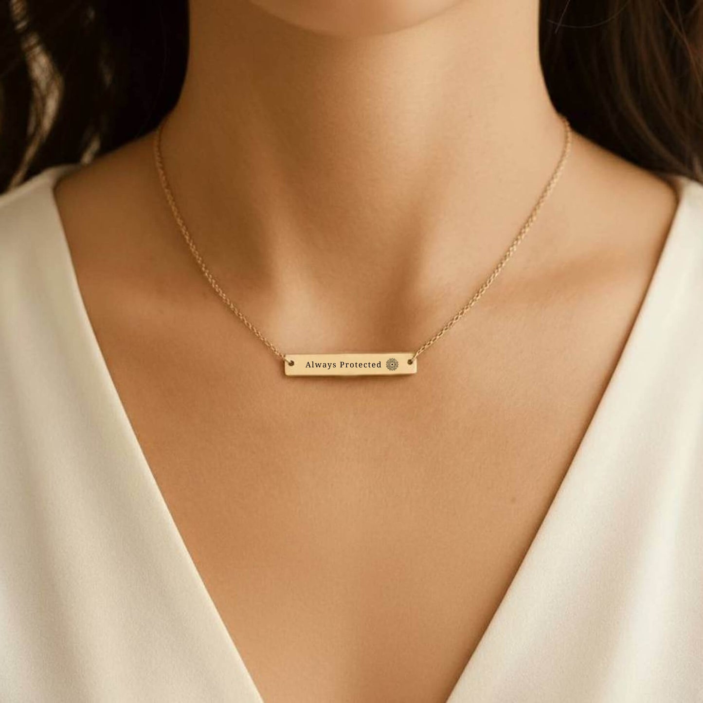My Mantra Bar Necklace - Always Protected