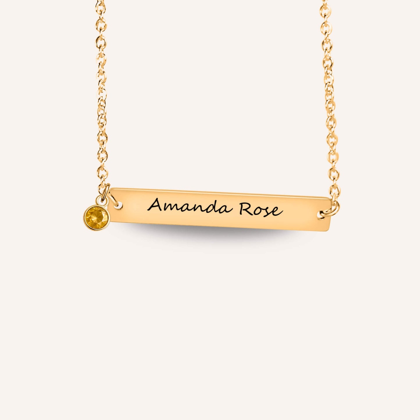Birthstone Name Bar Necklace - Christmas Edition