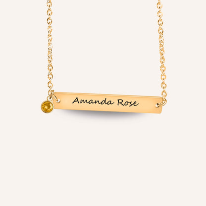 Birthstone Name Bar Necklace - Christmas Edition