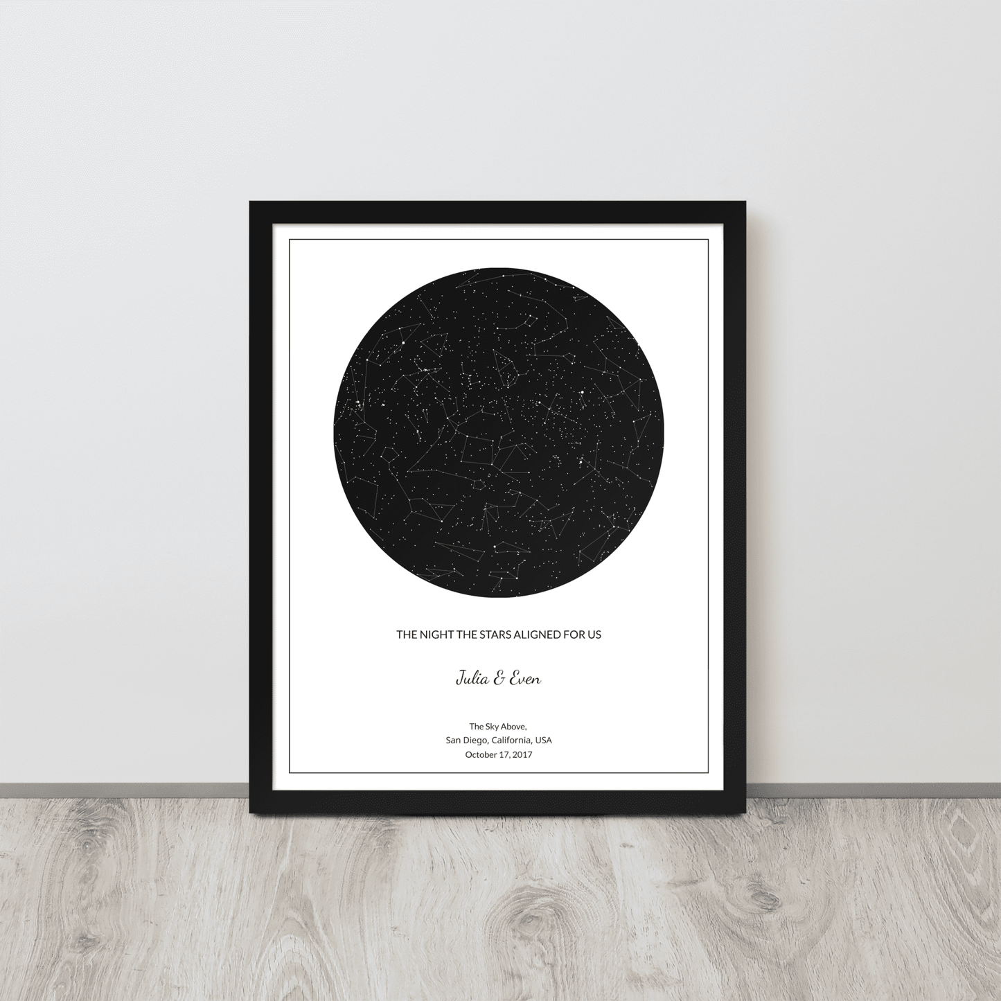 Black & White Star Map poster