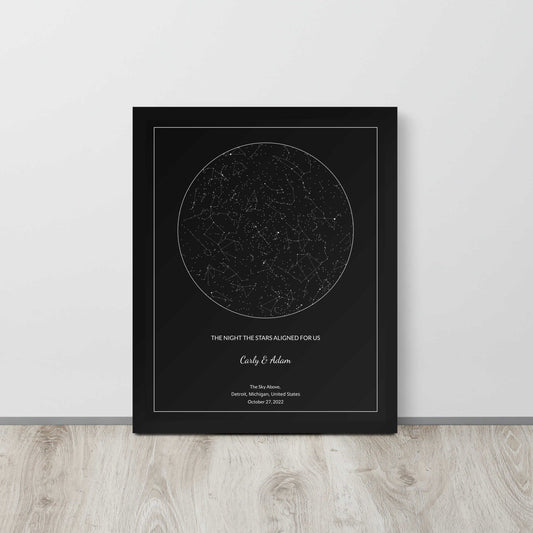 Classic Black Star Map poster