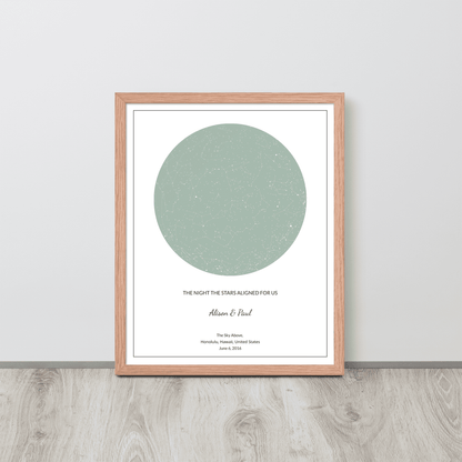 Sage Green Star Map poster