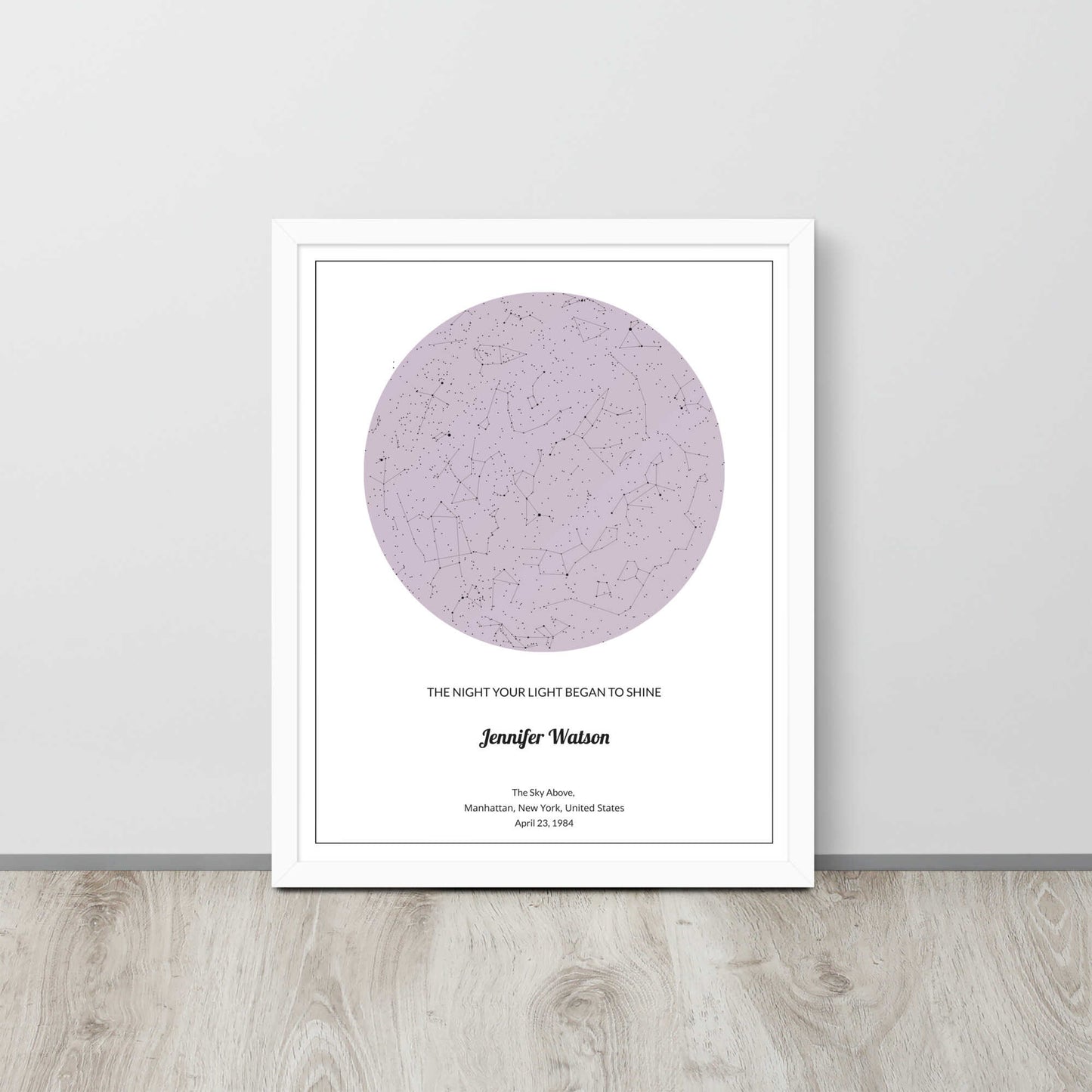 Dusty Lavender Star Map poster