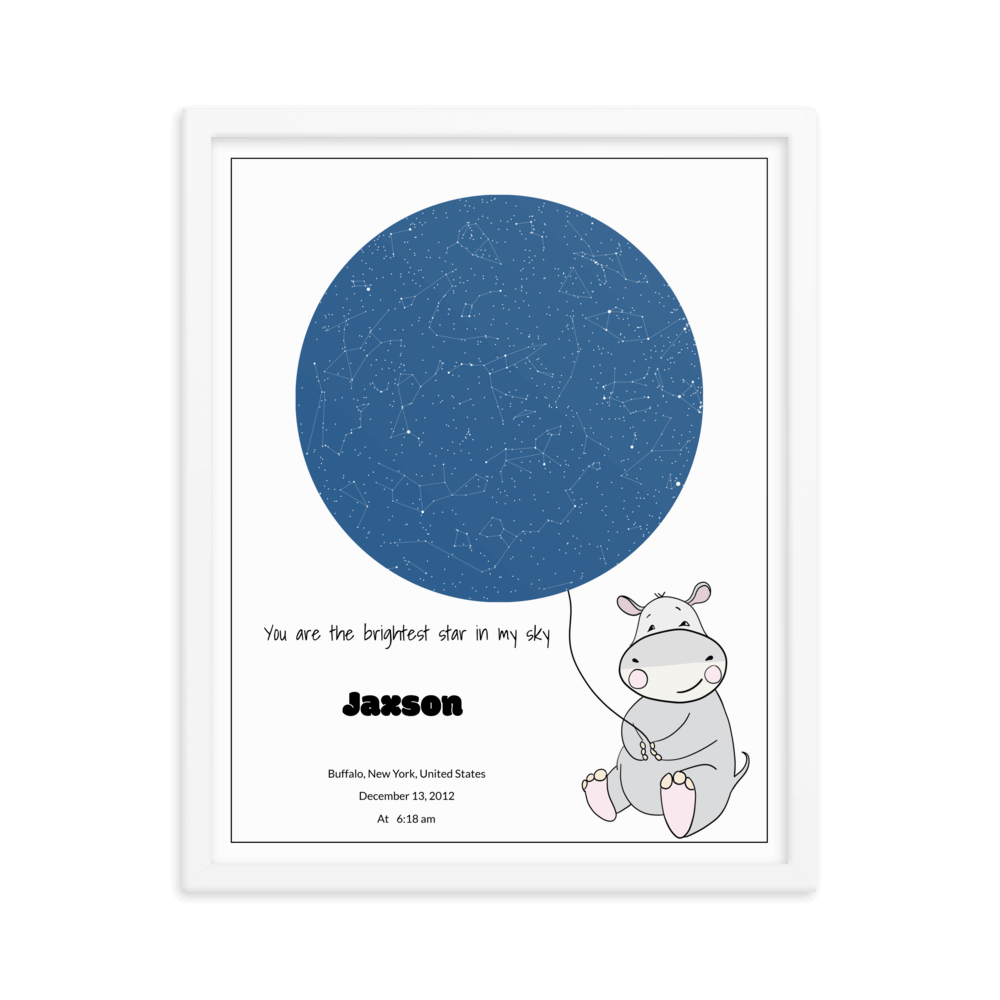 personalized star map gift for baby