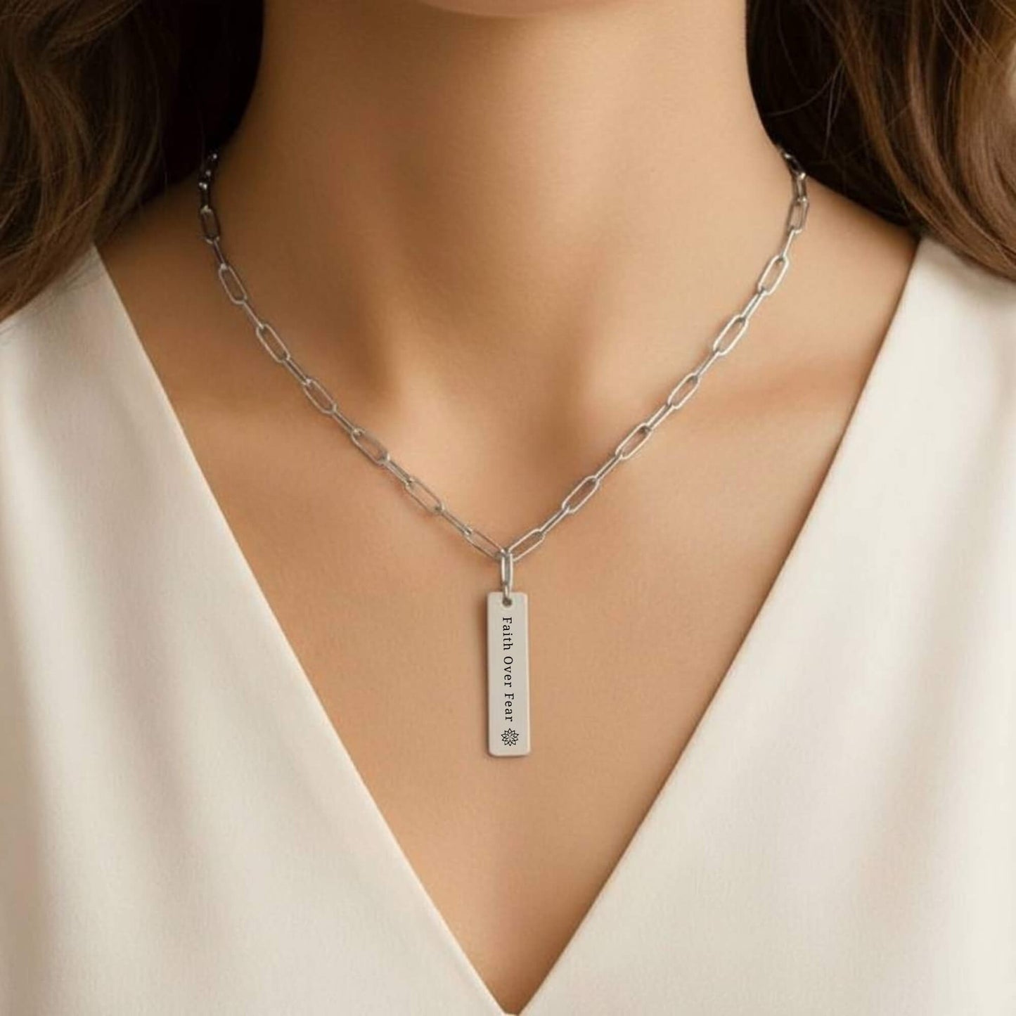 My Mantra Necklace - Faith Over Fear