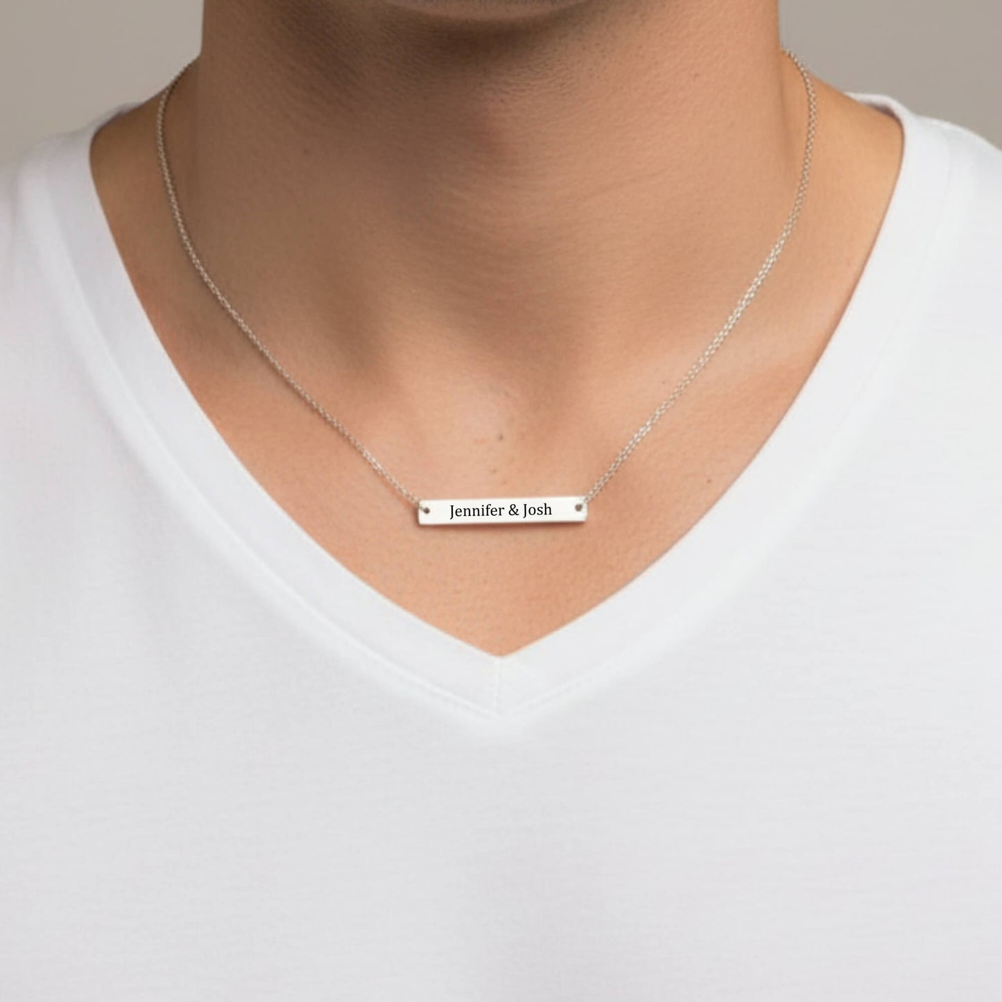 His & Hers Bar Necklace, To My King