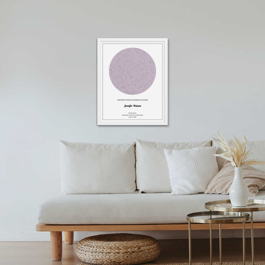 Dusty Lavender poster on the wall