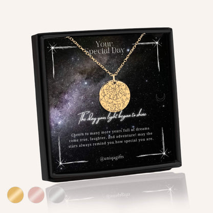 Birthday Star Map Necklace