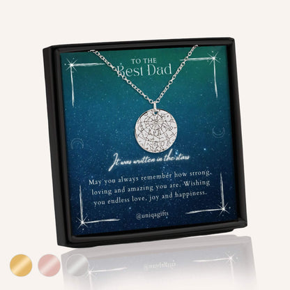 Best Dad Star Map Necklace